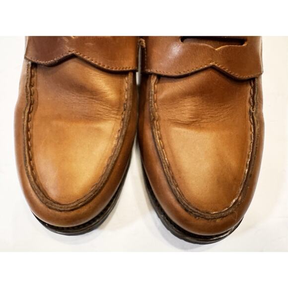 12 Rhodes Footwear Ashby Penny Loafer Adirondack Brown Leather Lug Vibram Sole